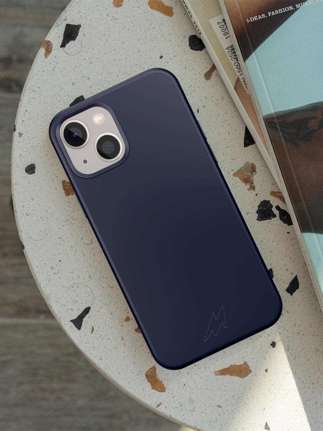 

macmerise Solid Printed iPhone 13 Mini Back Case Mobile Accessories, Navy blue