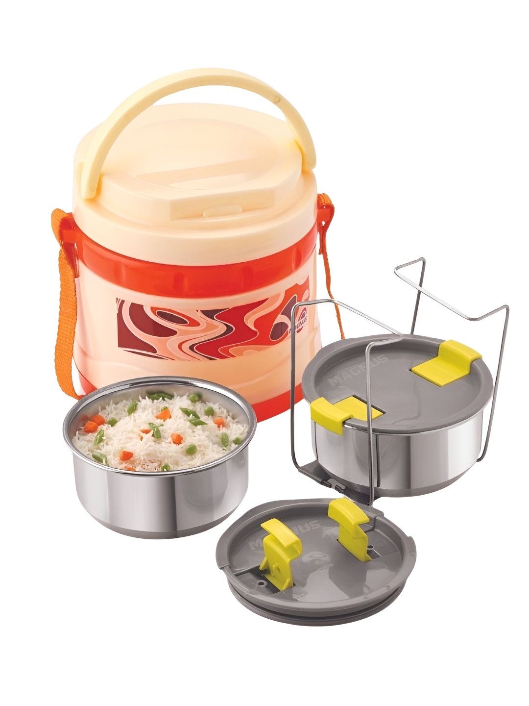 

MAGNUS Orange Coloured 2 Pieces Lunch Box 500ml