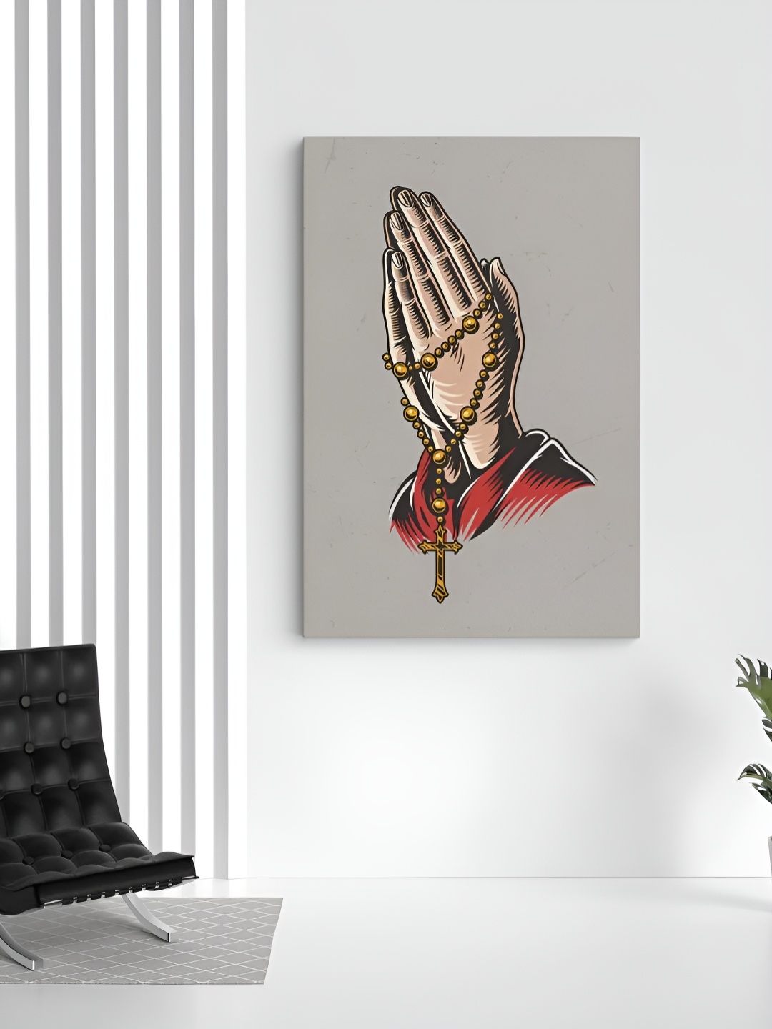 

CLAWCRAFTS Cream & Red Painting Wooden Wall Art