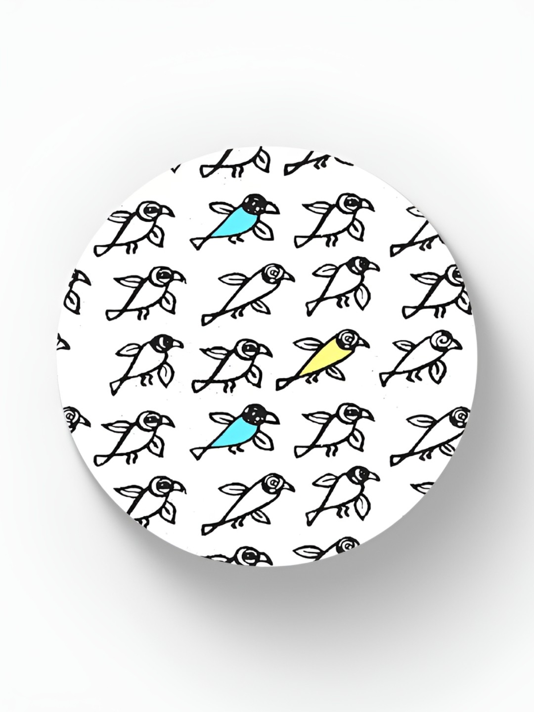 

macmerise White Printed Round Wood Coaster