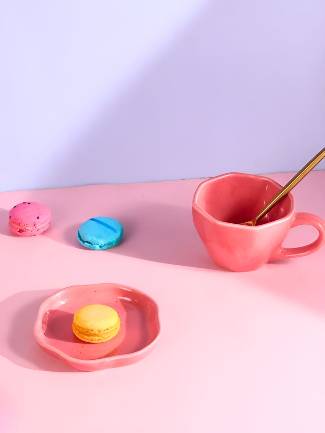 

WEAVING HOMES Pink 2 Pieces Ceramic Dinner Set