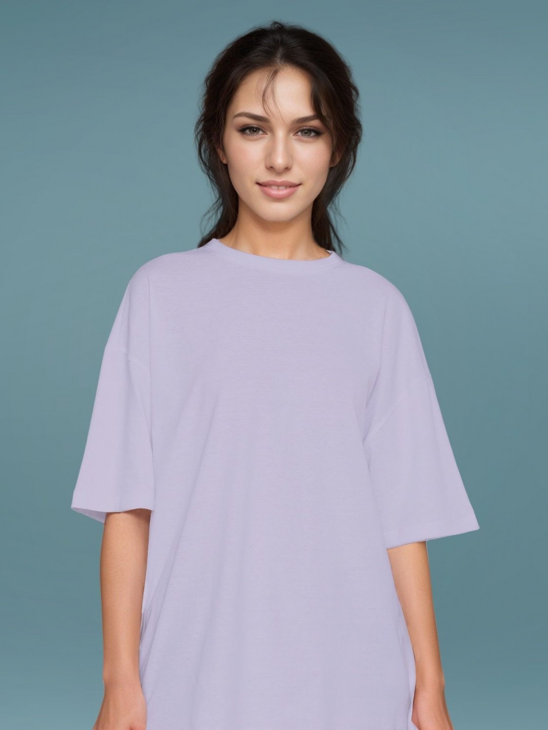 

DressBerry Women Drop-Shoulder Sleeves Raw Edge Boxy T-shirt, Violet