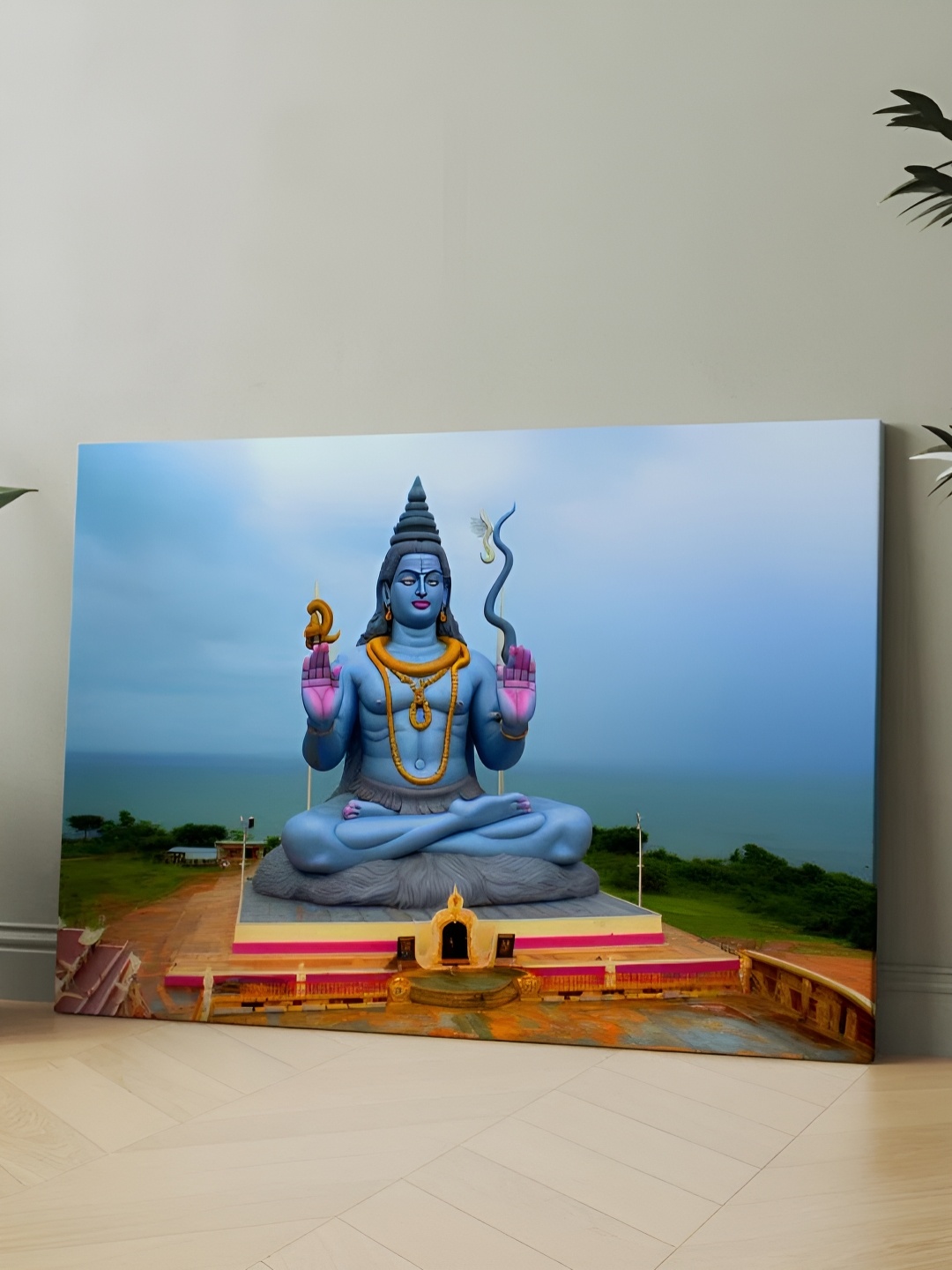 

CLAWCRAFTS Blue & Red Religious Wooden Wall Art