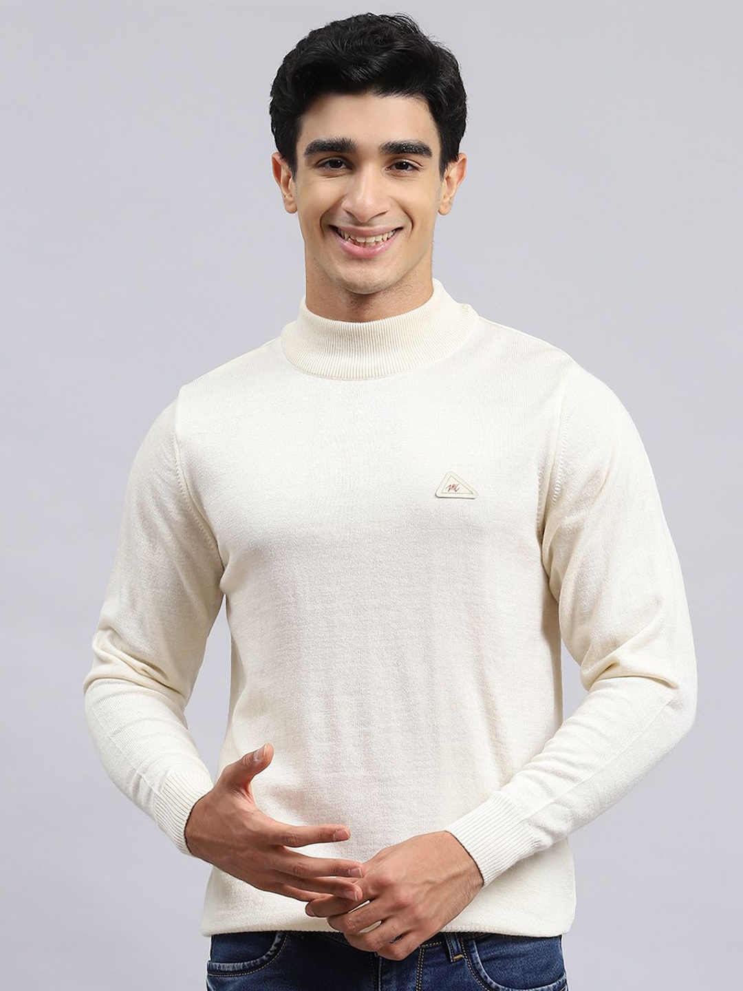 

Monte Carlo Men Woollen Pullover, Cream