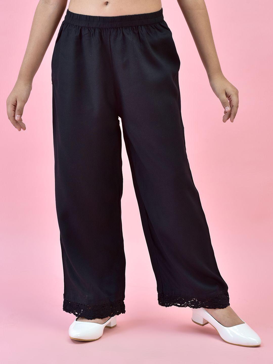 

Juniper Girls Ethnic Mid Rise Palazzos, Black