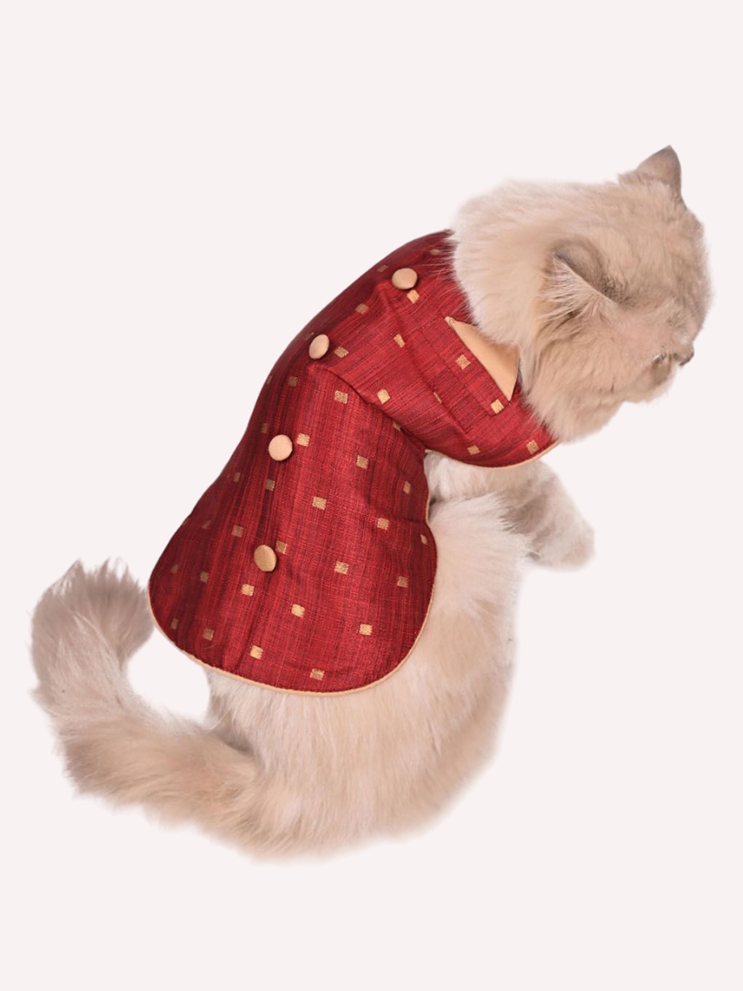 

VASTRAMAY Woven Design Cat Ethnic Jacket, Maroon