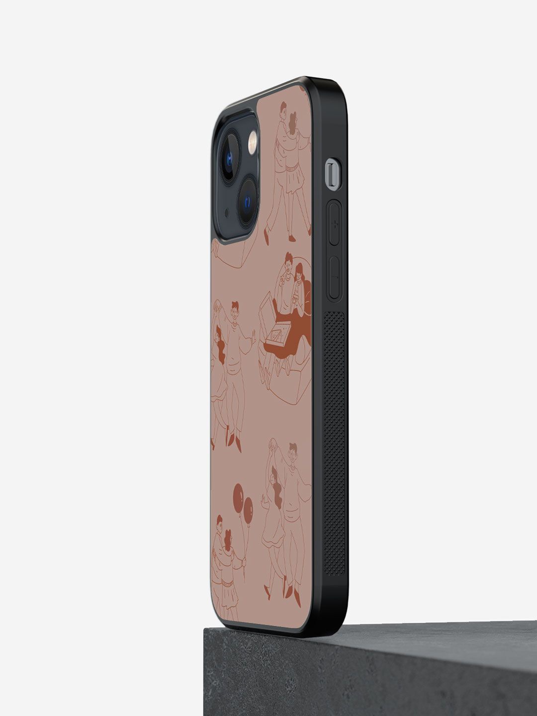 

macmerise Abstract Printed iPhone 13 Mini Back Case Mobile Accessories, Orange
