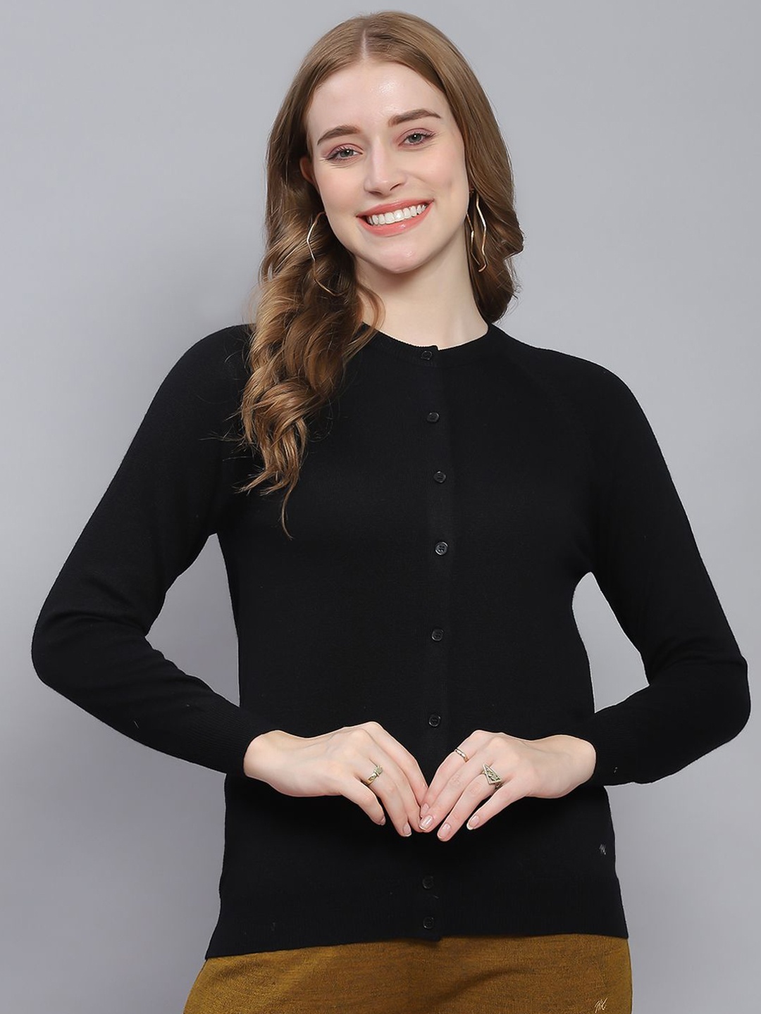 

Monte Carlo Women Woollen Cardigan, Black