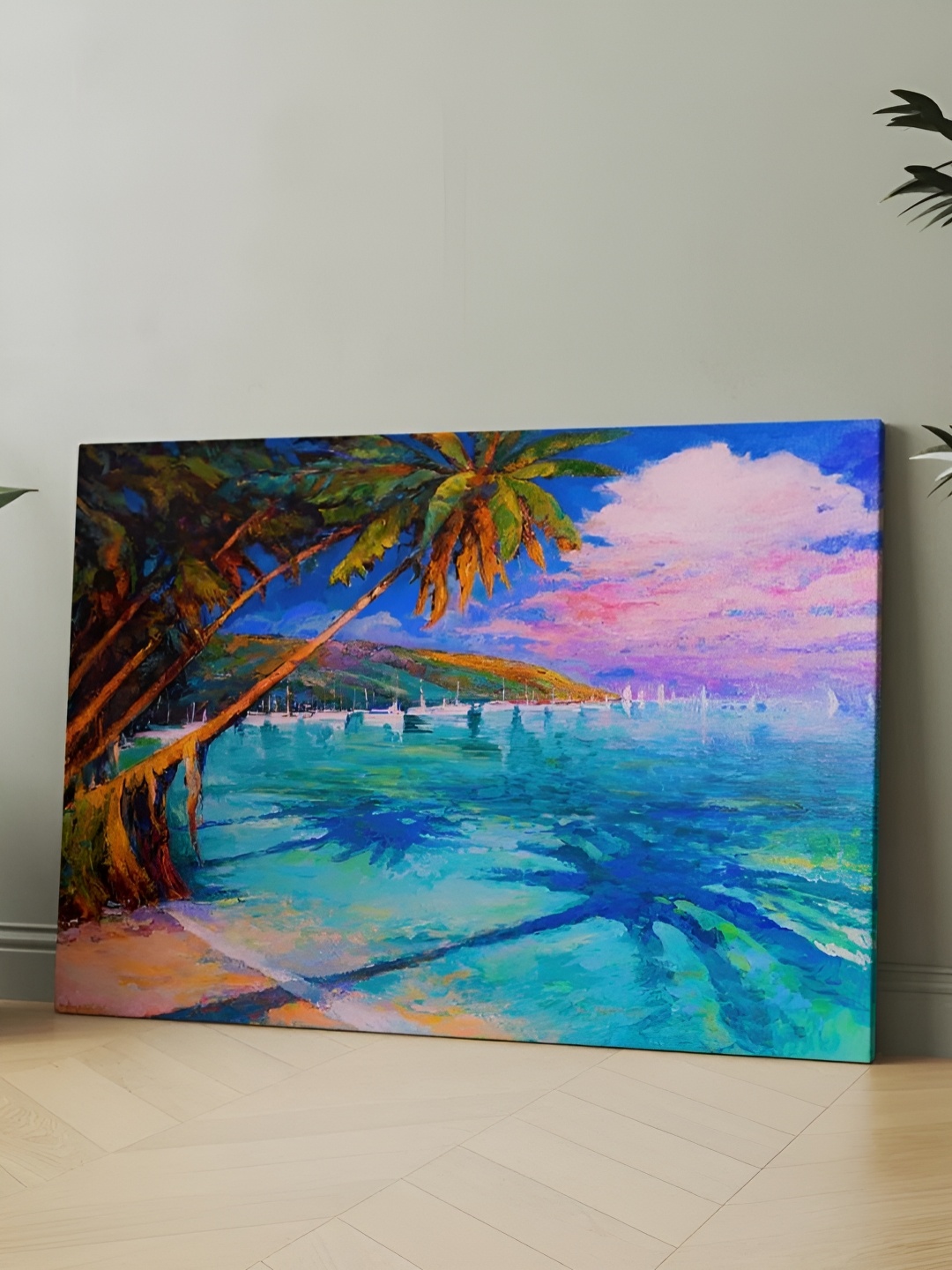 

CLAWCRAFTS Blue & Brown Abstract Wooden Wall Art
