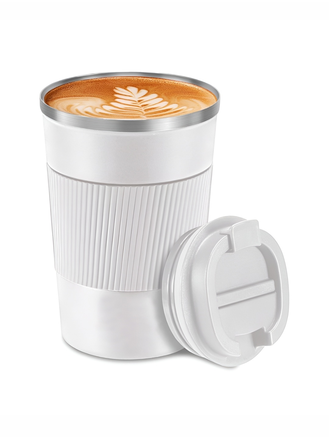 

Aura White & Black 2 Pieces Textured Stainless Steel Matte Mugs 510 ml