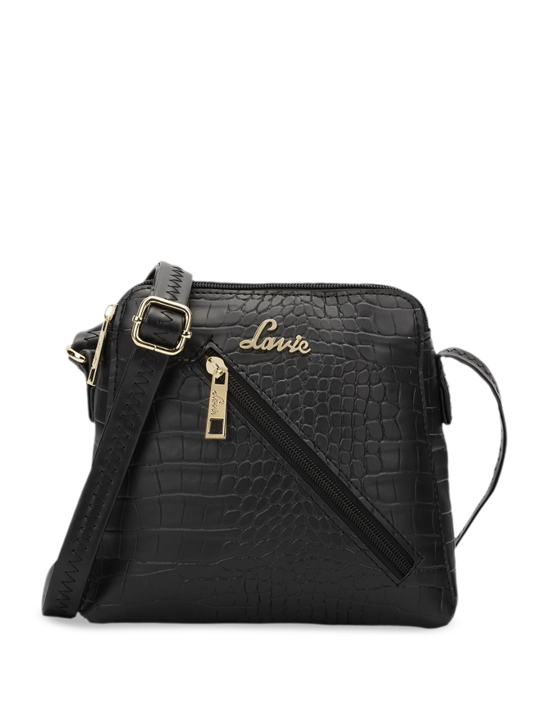 

Lavie Structured Sling Bag with Applique, Black