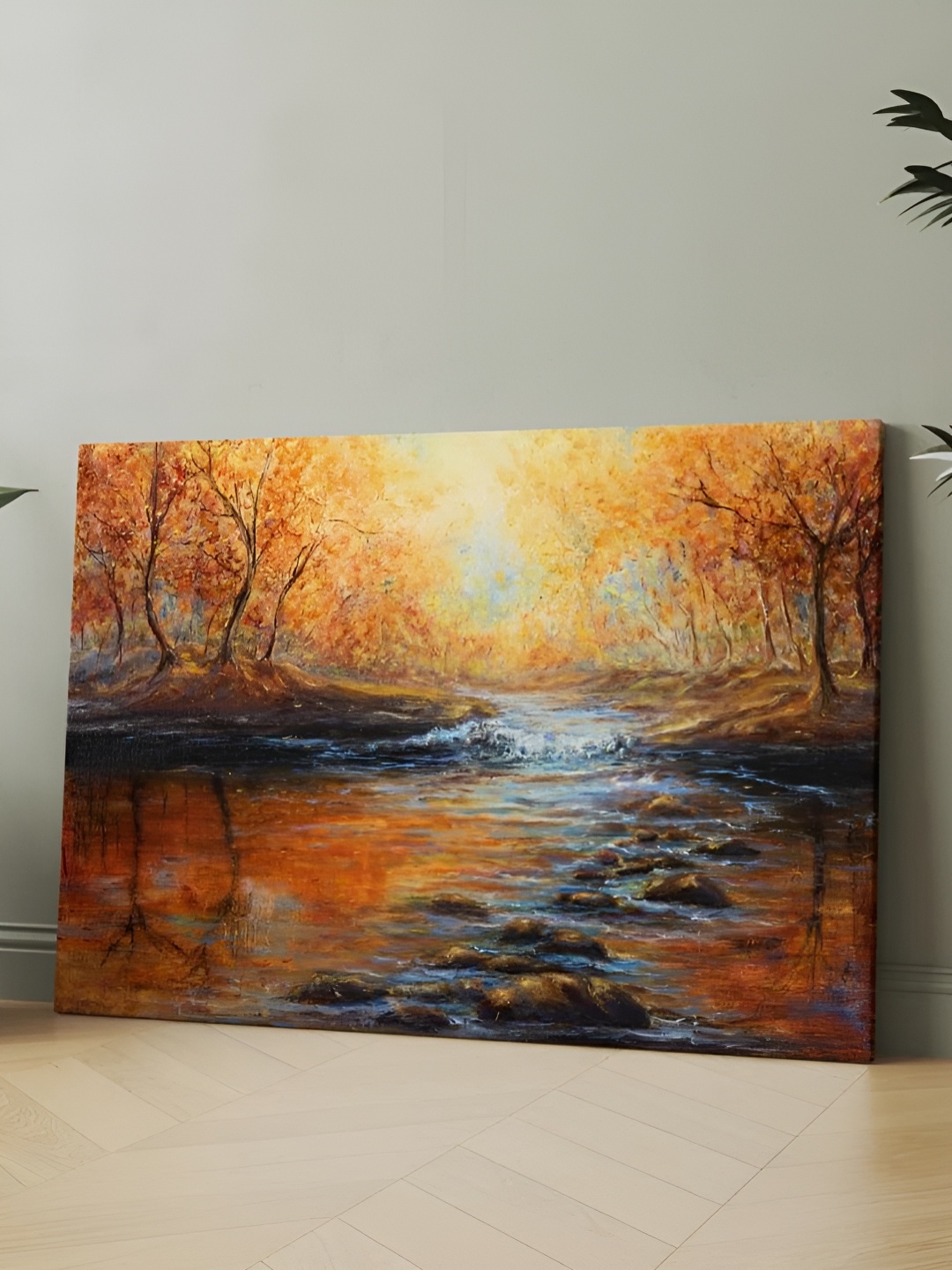 

CLAWCRAFTS Orange & Black Floral and Botanical Wooden Wall Art