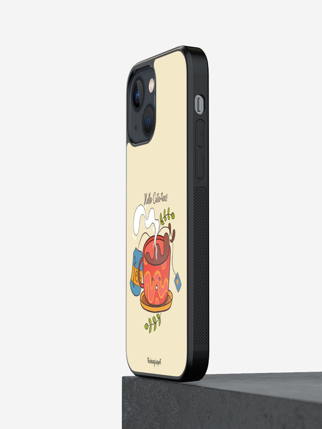 

macmerise Tropical Printed iPhone 13 Mini Back Case Mobile Accessories, Cream