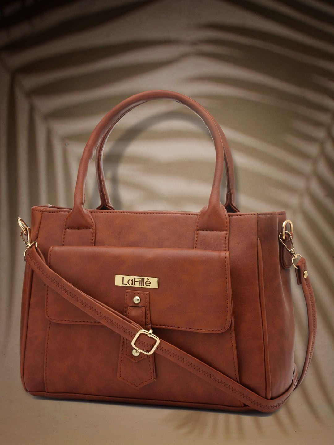 

LaFille PU Structured Handheld Bag, Tan
