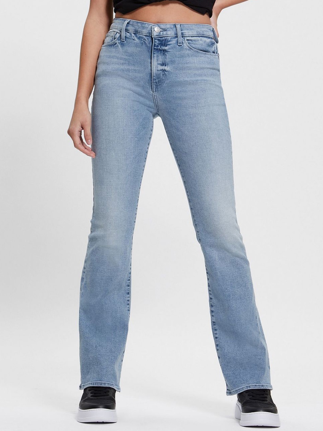 

GUESS Women Bootcut High-Rise Light Fade Jeans, Blue