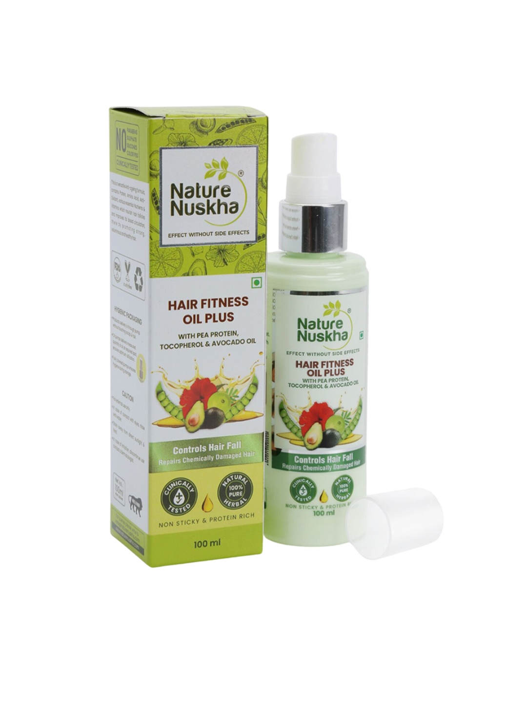 

Nature Nuskha Hair Oil Plus With Pea Protein- 100ml, Transparent
