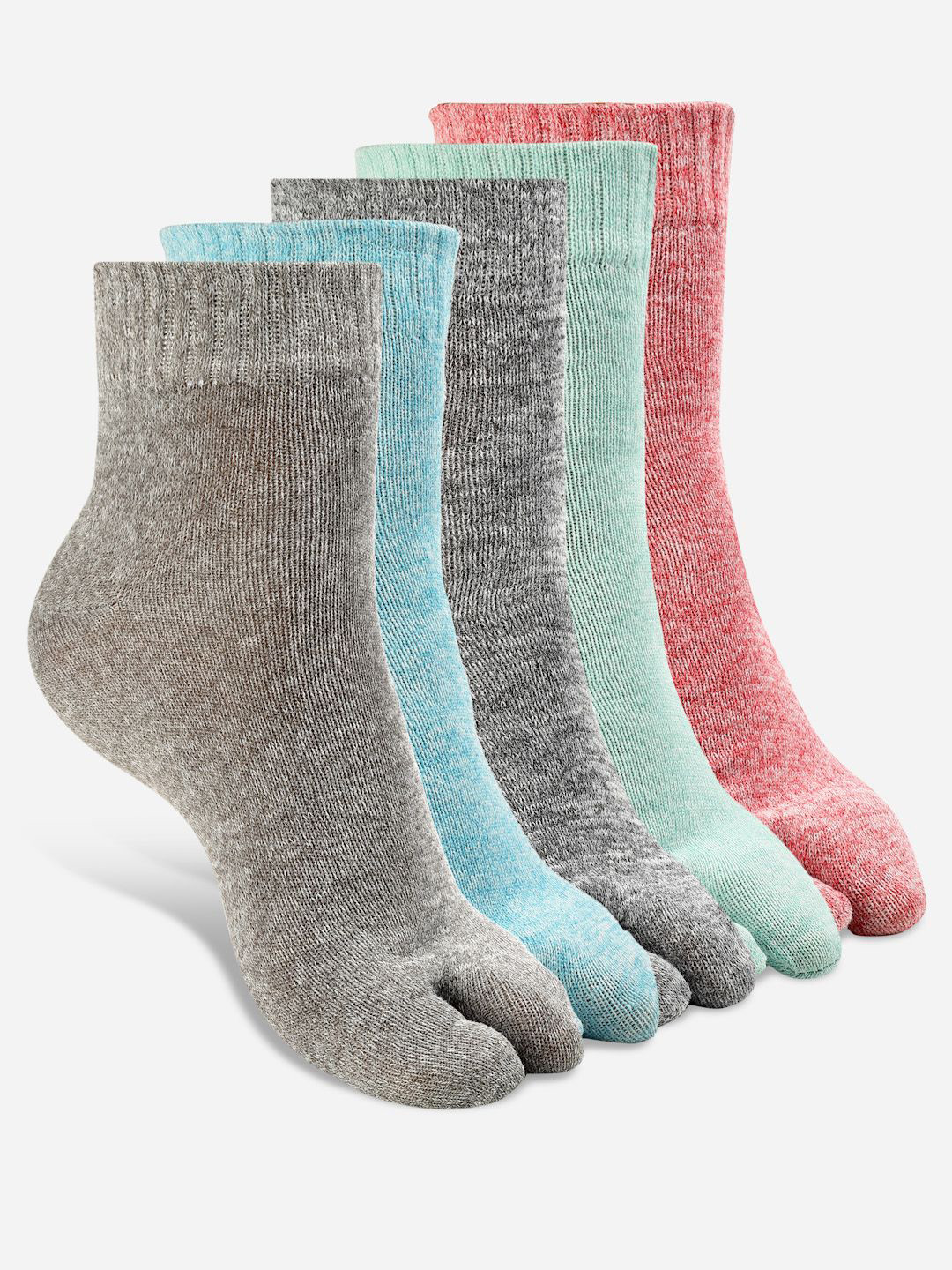 

Texlon Women Pack of 5 Ankle-Length Socks, Grey