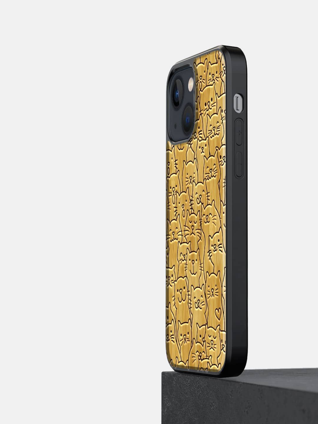 

macmerise Abstract Printed iPhone 13 Back Case Mobile Accessories, Mustard