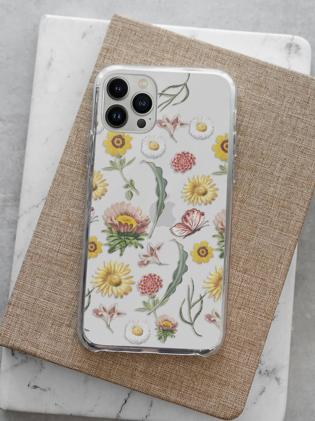 

macmerise Floral Printed iPhone 13 Pro Max Back Case Mobile Accessories, White