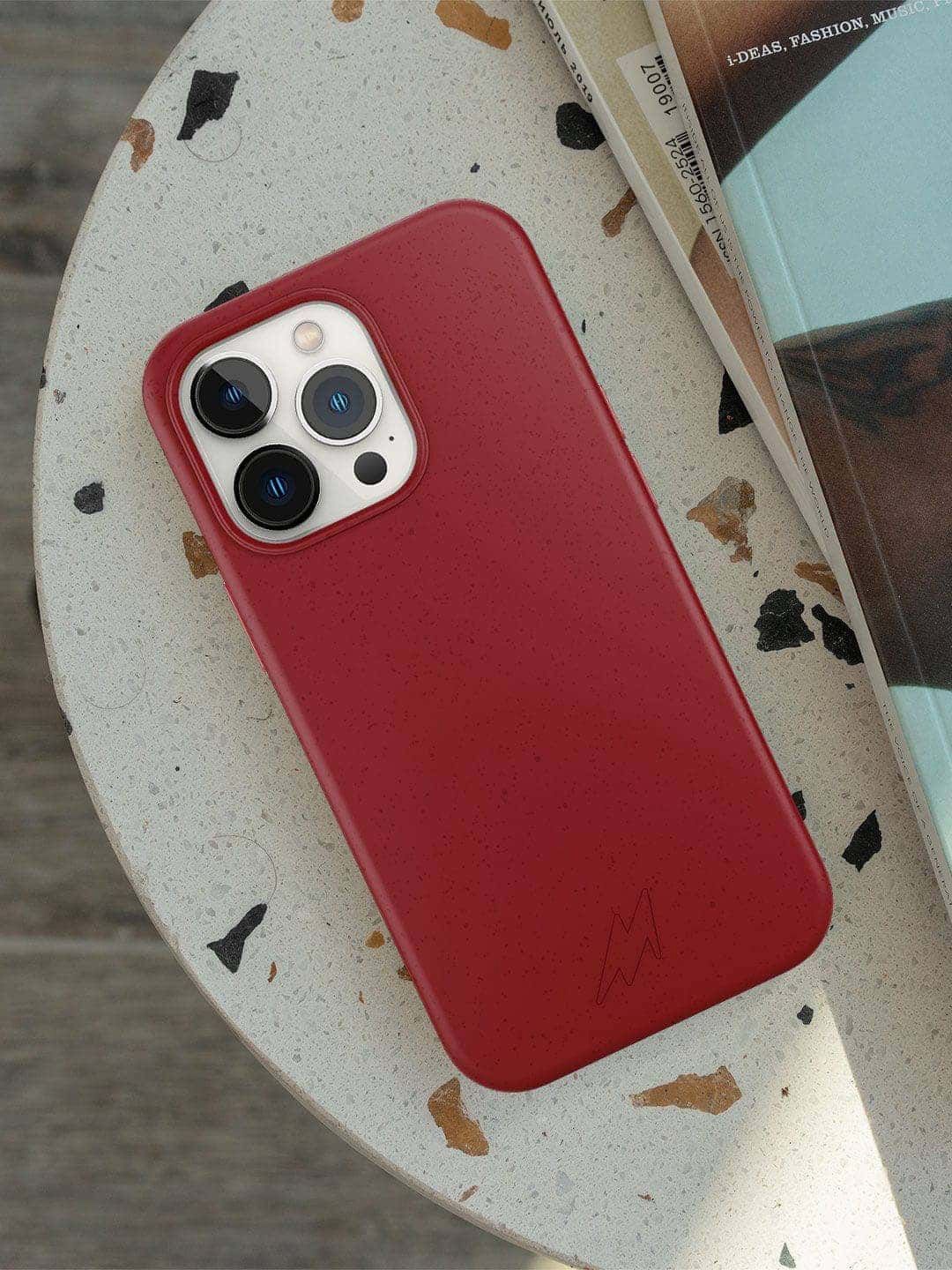 

macmerise Geometric Printed iPhone 13 Pro Max Back Case Mobile Accessories, Red
