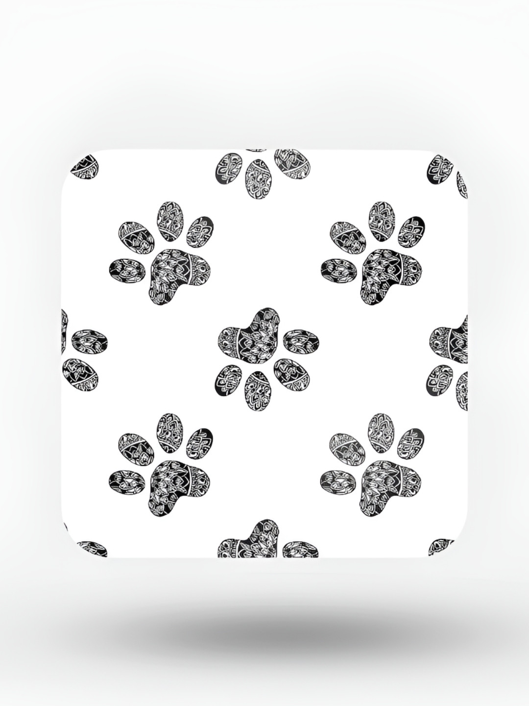 

macmerise White & Black Printed Square Wooden Coaster