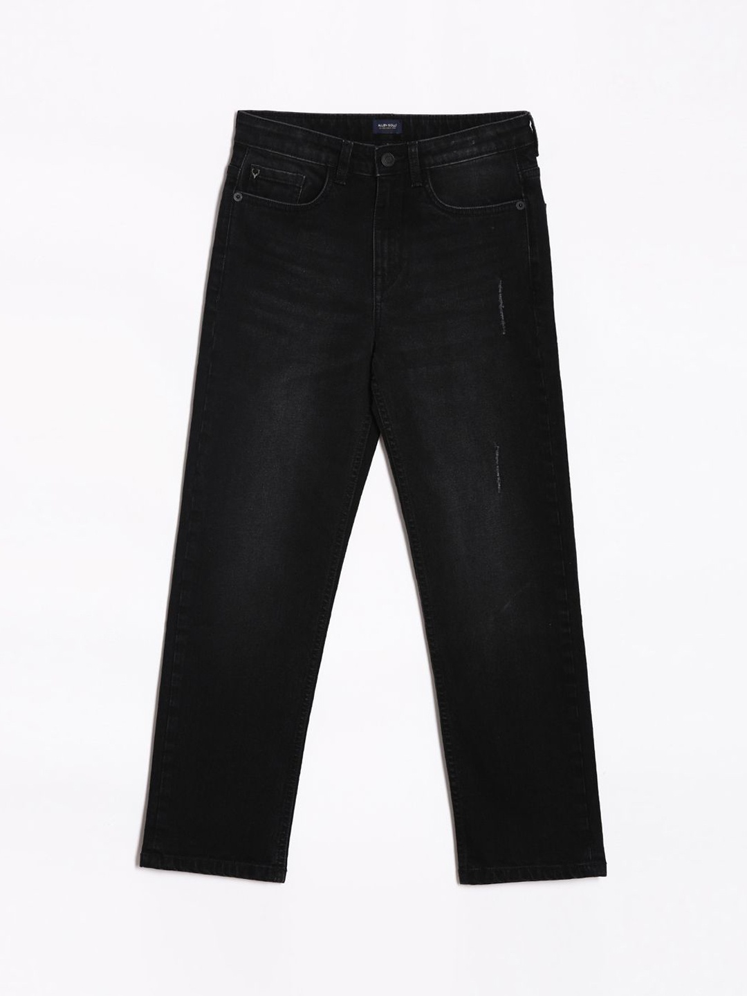 

Allen Solly Junior Boys Relaxed Fit Low Distress Light Fade Jeans, Black