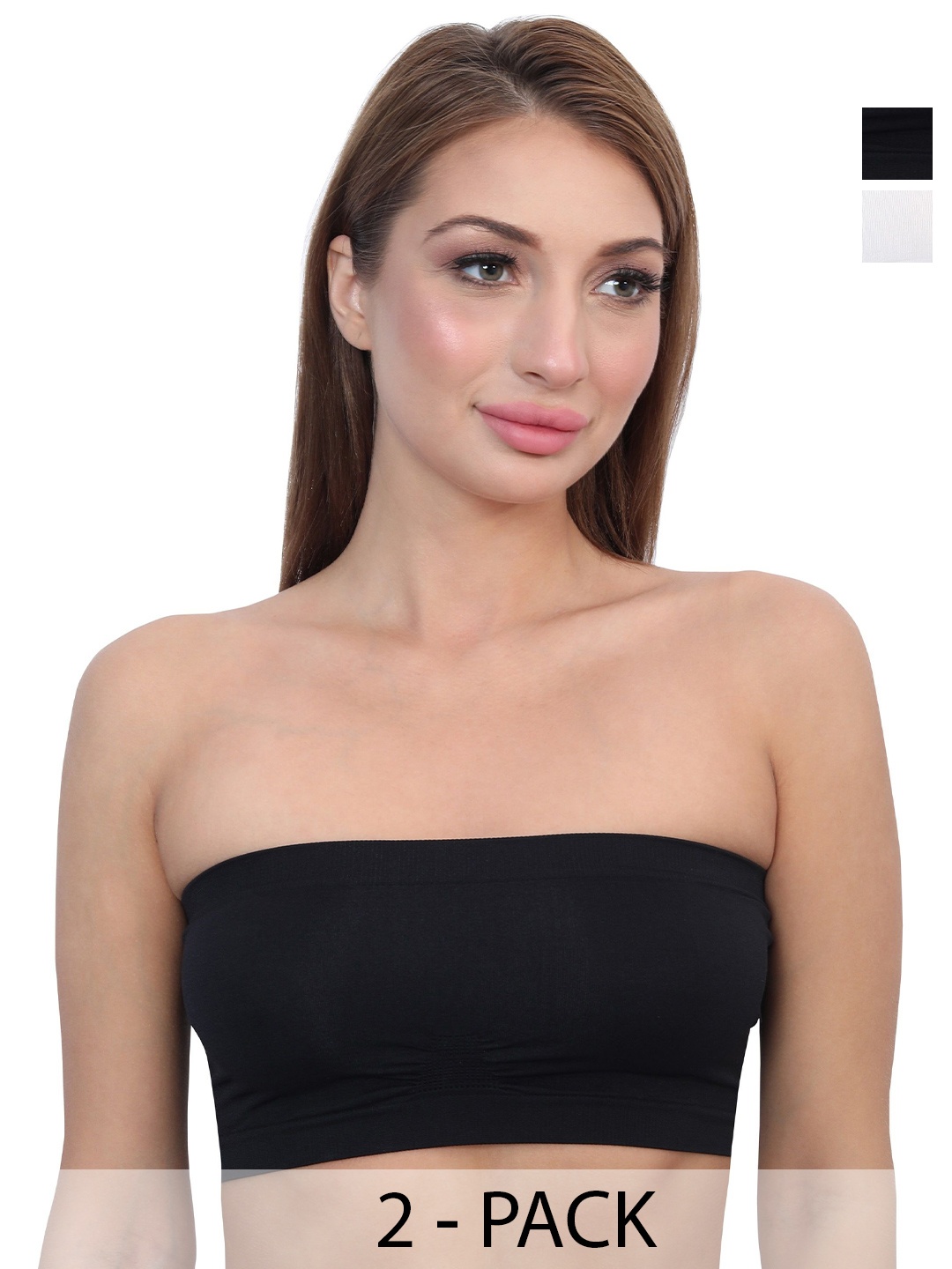 

Glamoras Bandeau Bra Full Coverage, Black
