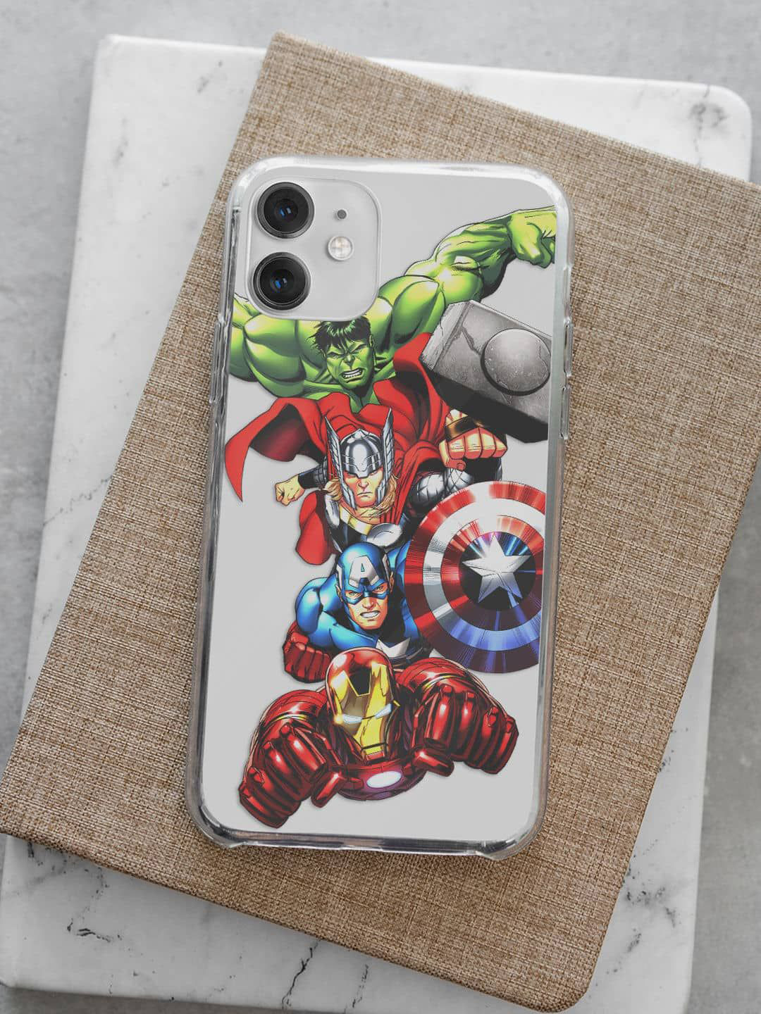 

macmerise Superhero Printed iPhone 13 Back Case Mobile Accessories, White