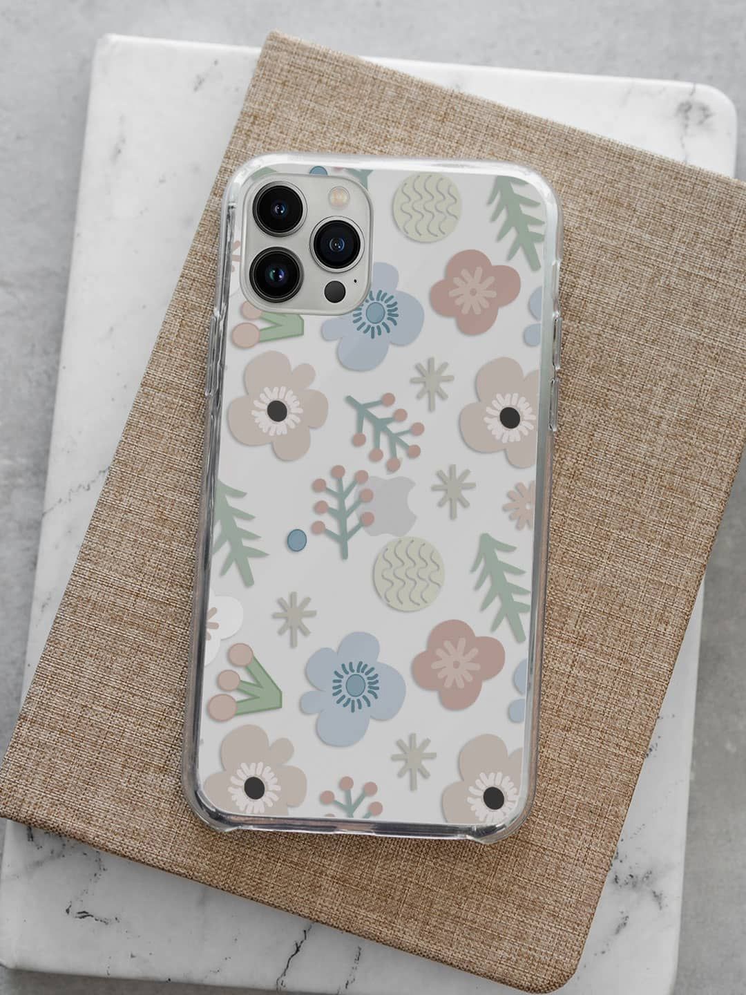 

macmerise Floral Printed iPhone 13 Pro Back Case Mobile Accessories, Off white