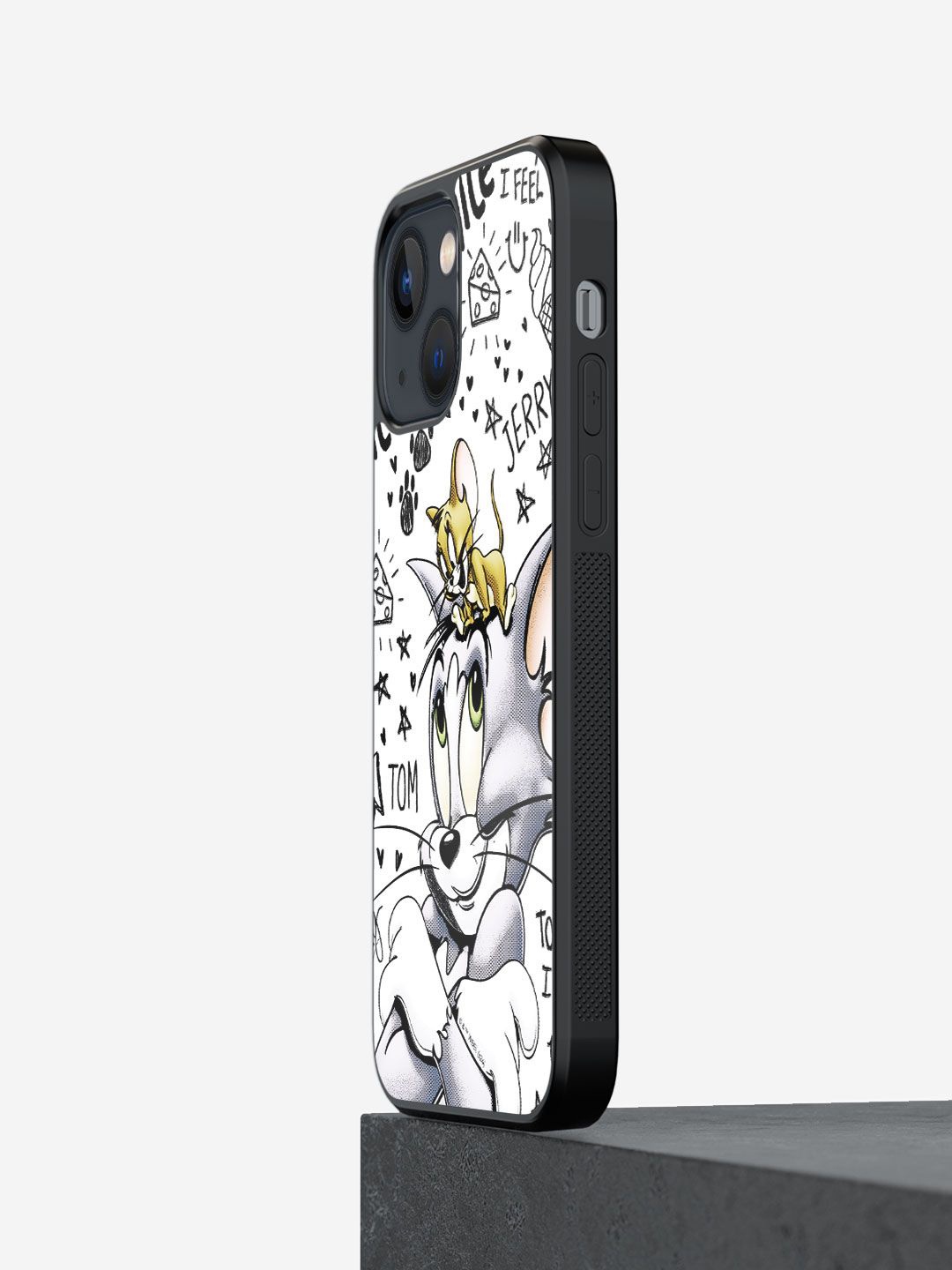 

macmerise Cartoon Characters Printed iPhone 13 Back Case Mobile Accessories, Black