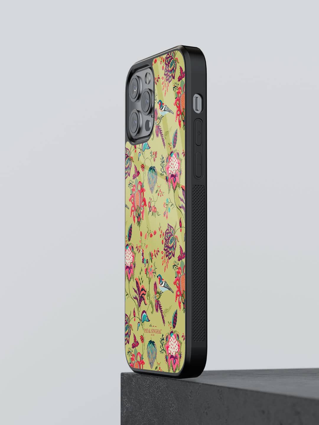 

macmerise Floral Printed iPhone 13 Pro Back Case Mobile Accessories, Green