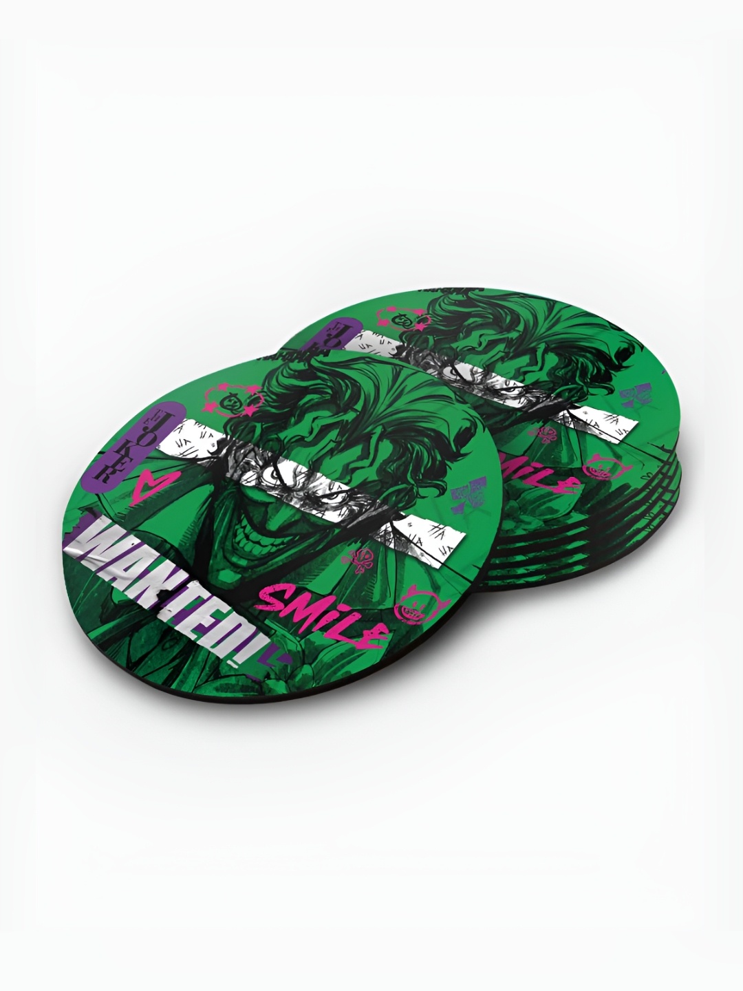

macmerise Green & Black 6 Pieces Round Wooden Coasters