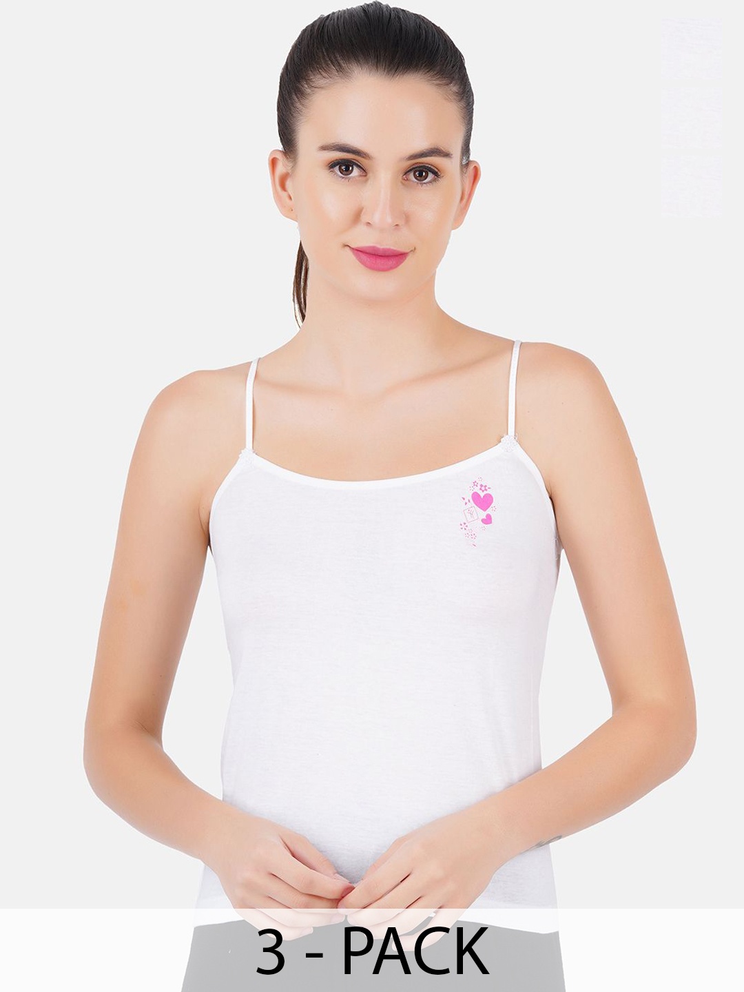 

Ramraj Pack of 3 Women Cotton Camisoles, White