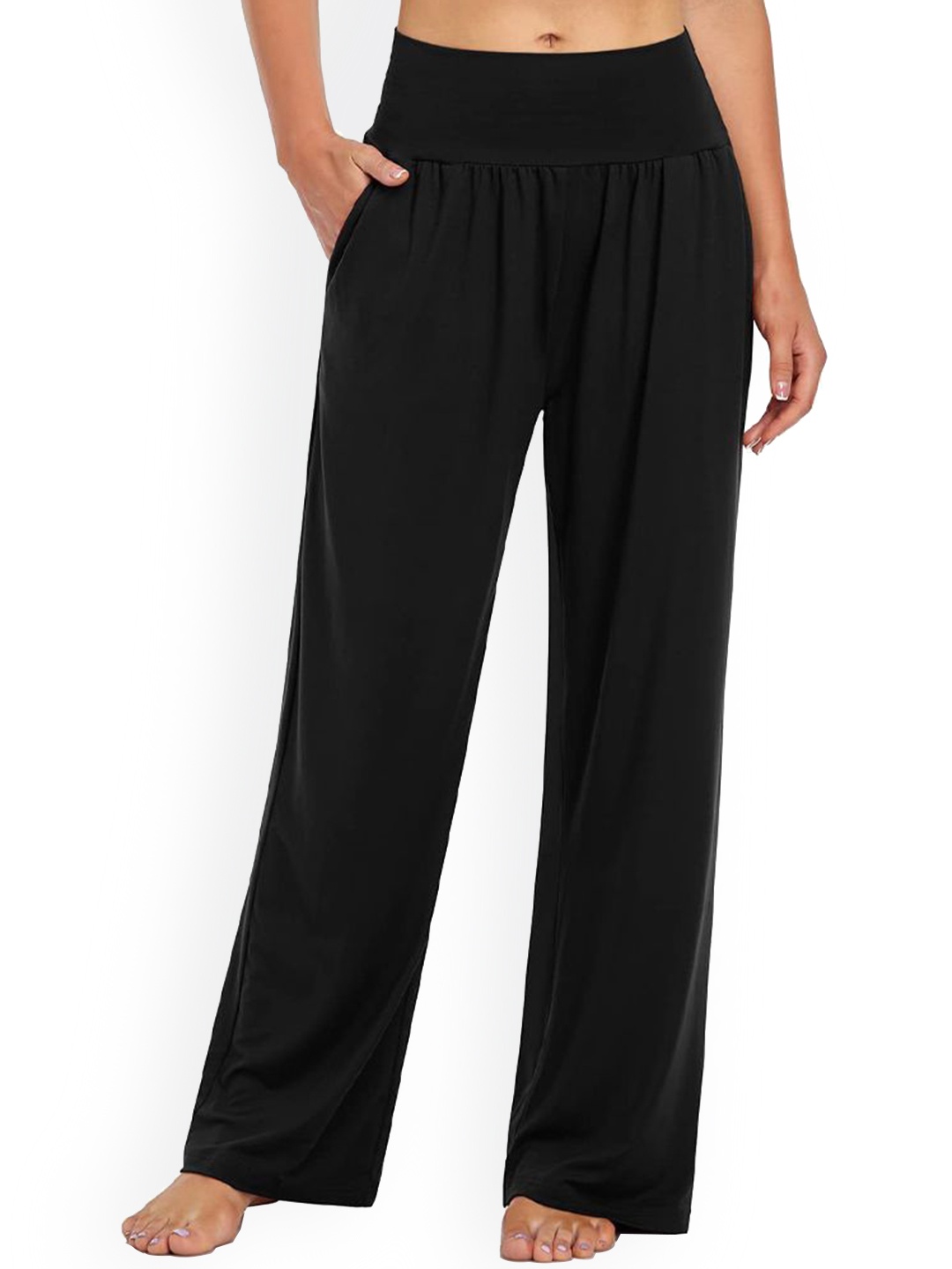 

StyleCast Women Mid-Rise Pleated Trousers, Black