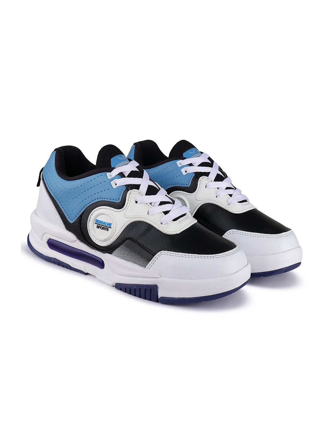 

BERSACHE Men Leather Running Non-Marking Shoes, White