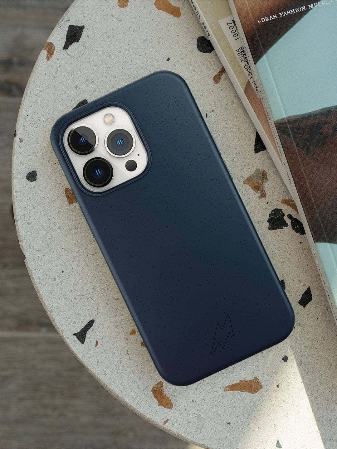 

macmerise Solid Printed iPhone 13 Pro Max Back Case Mobile Accessories, Blue