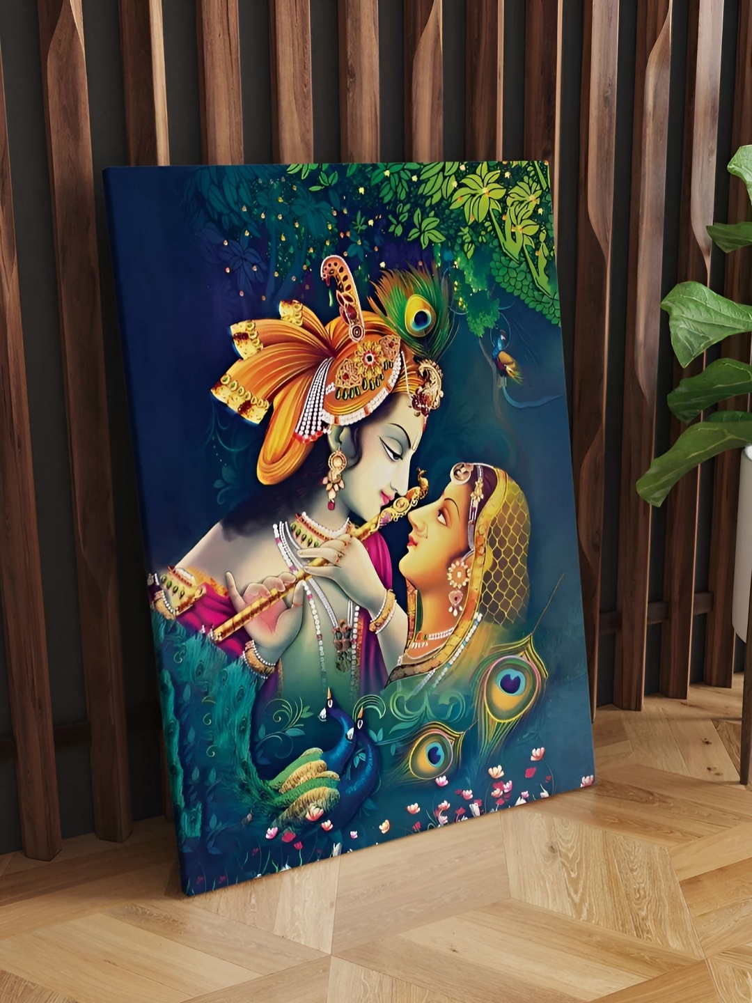 

CLAWCRAFTS Blue & Green Religious Wooden Wall Art