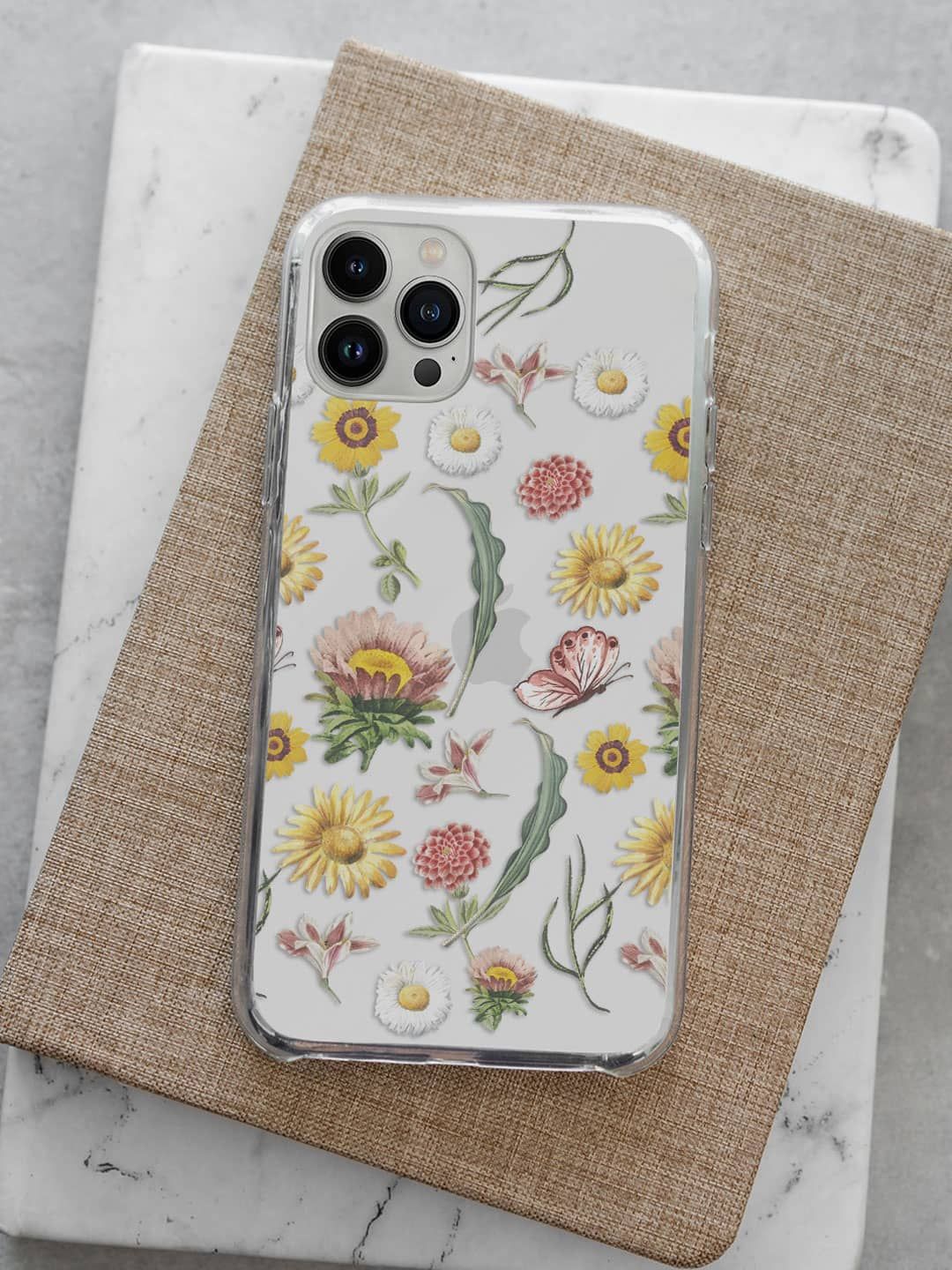 

macmerise Floral Printed iPhone 13 Pro Back Case Mobile Accessories, Yellow