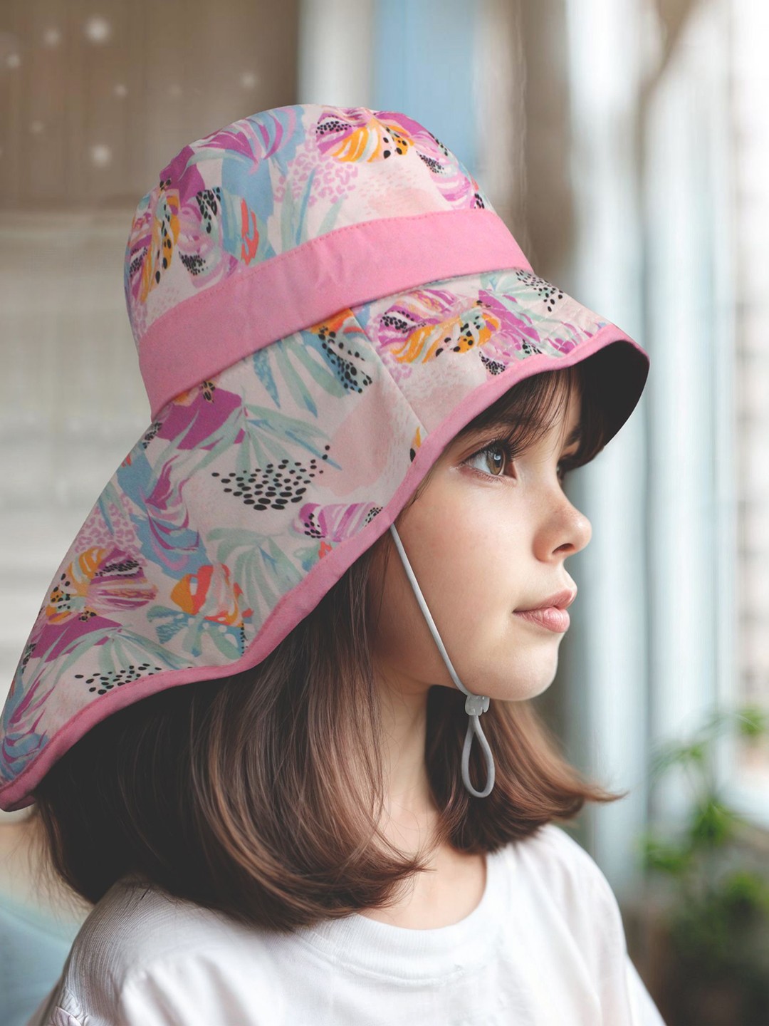 

JENNA Kids printed Bucket Hat, Pink