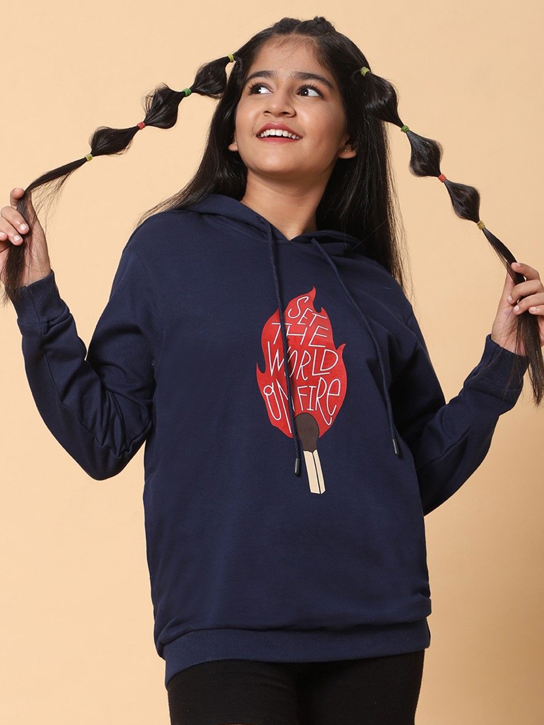 

TeenTrums Boys Printed Hooded Sweatshirt, Navy blue