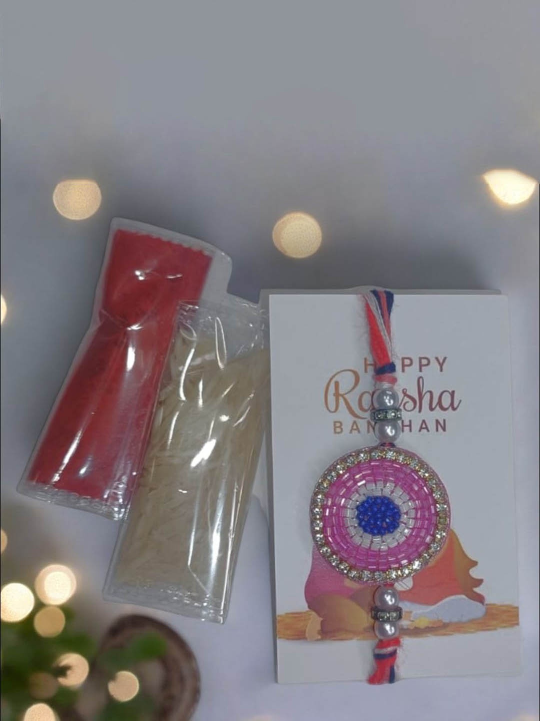 

PRIAANSHA CREATIONS Thread Rakhi, Pink
