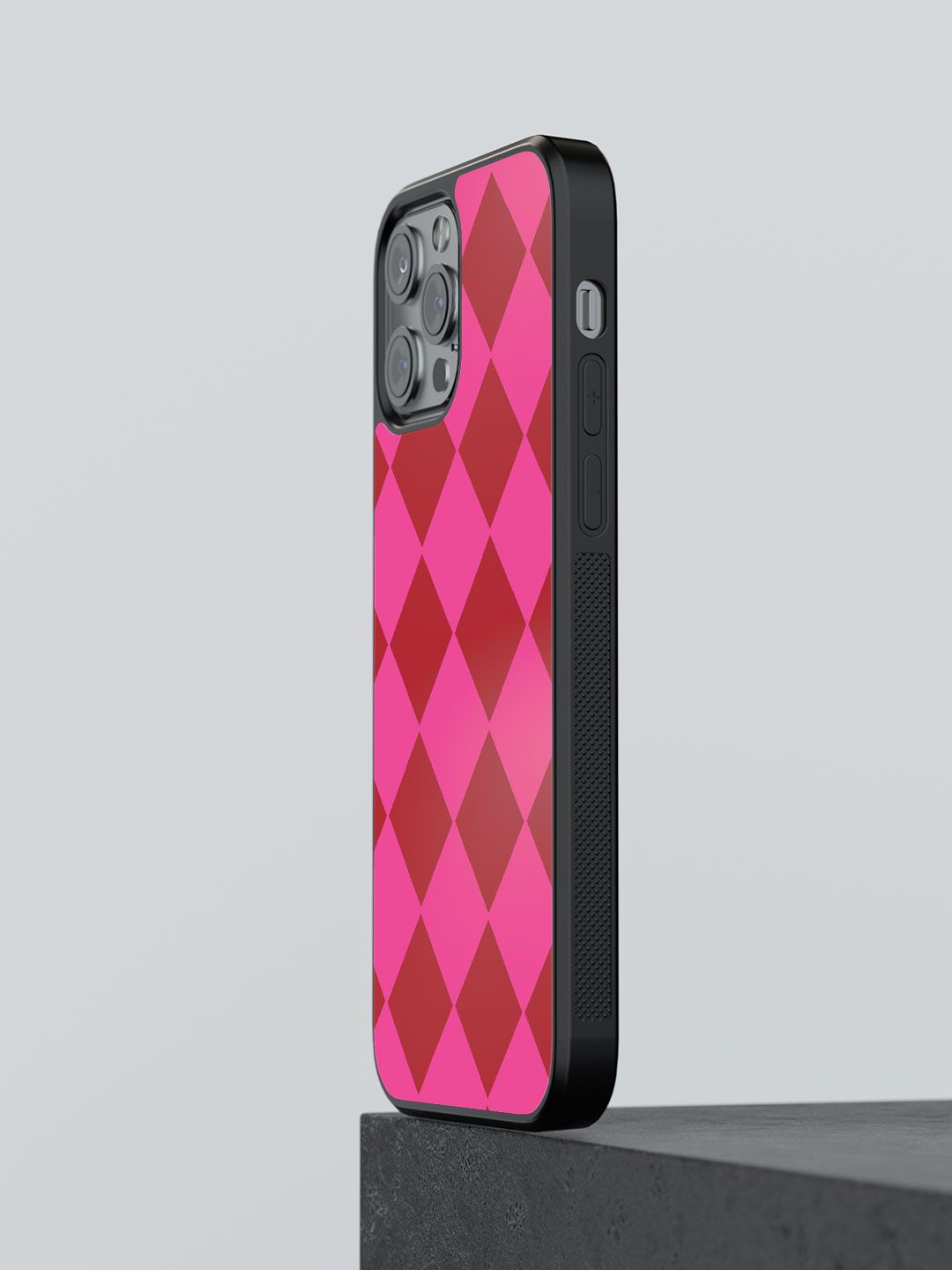 

macmerise Geometric Printed iPhone 13 Pro Back Case Mobile Accessories, Pink