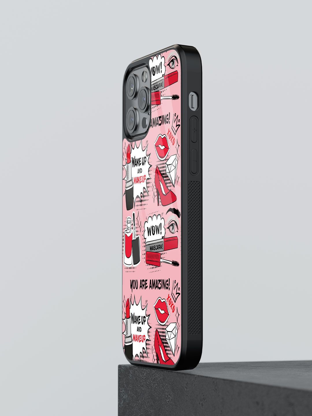 

macmerise Quirky Printed iPhone 13 Pro Back Case Mobile Accessories, Pink