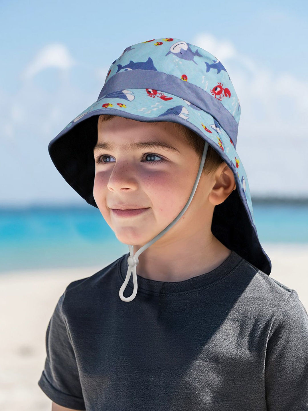 

JENNA Boys Printed Bucket Hat, Blue