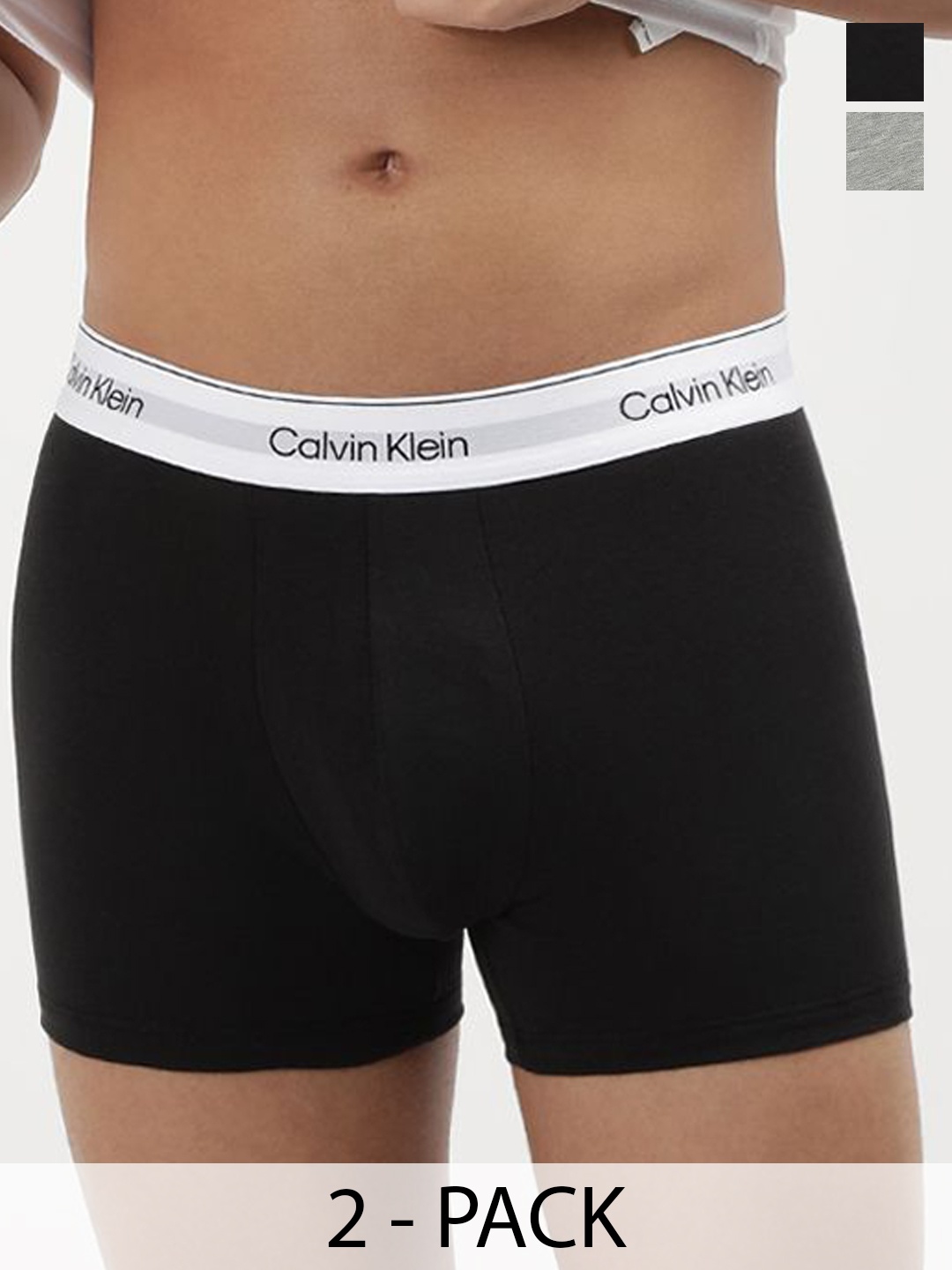 

Calvin Klein Underwear Pack of 2 Men Mid-Rise Trunks NB3985UJH, Black