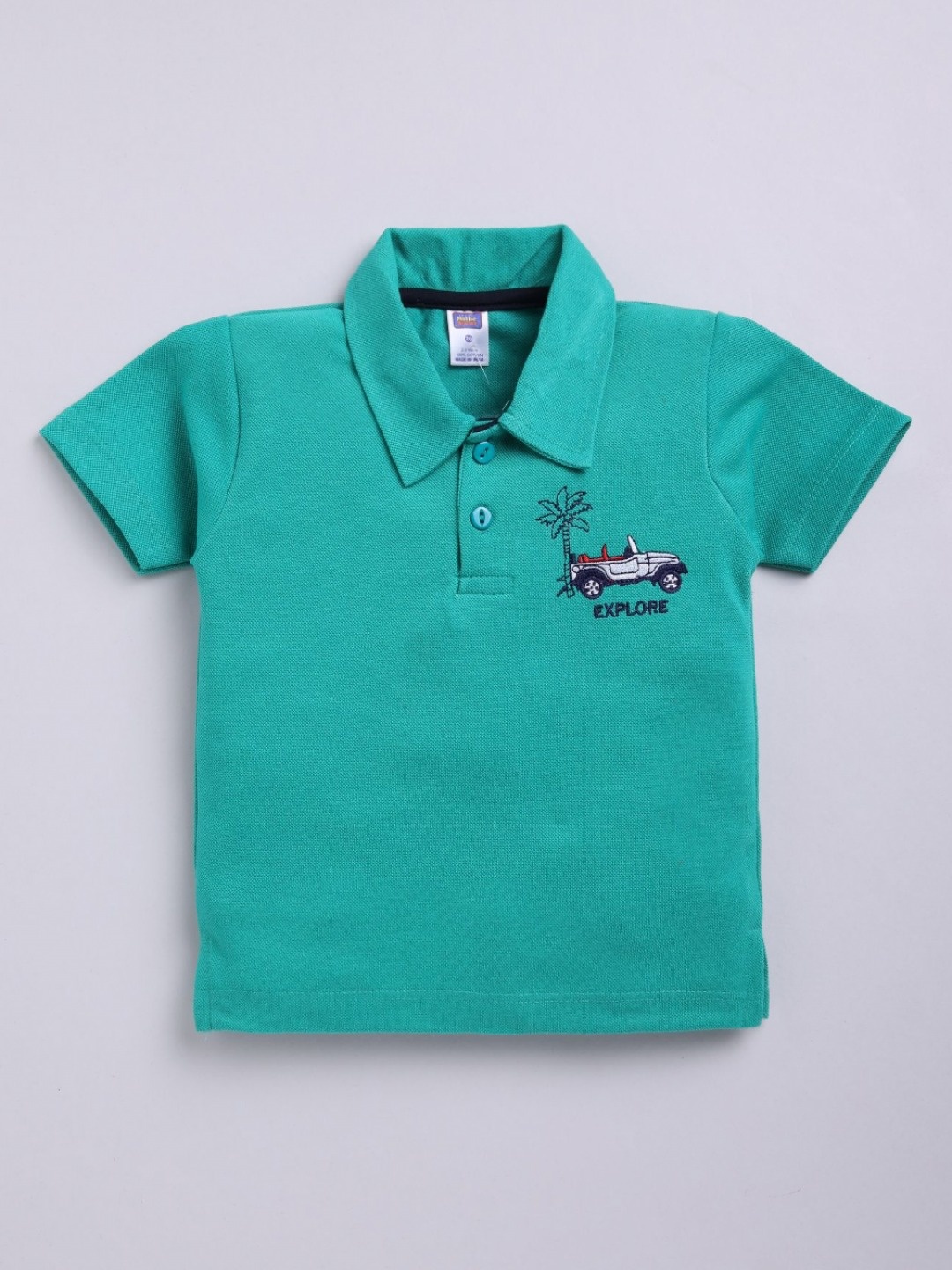 

Nottie Planet Boys Solid Polo Collar Cotton T-Shirt, Green