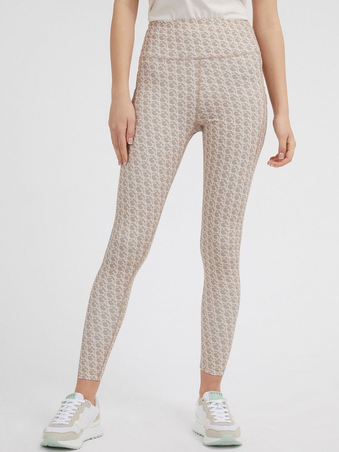 

Guess Women Printed High-Rise Ankle Length Leggings, Brown