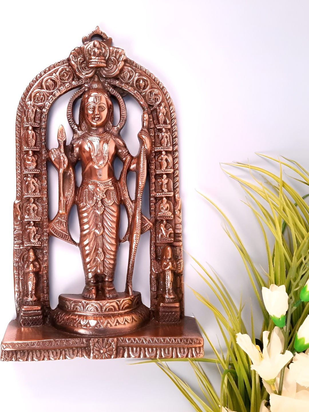 

apka mart Copper Textured Metal Ram Hanging Wall Decor