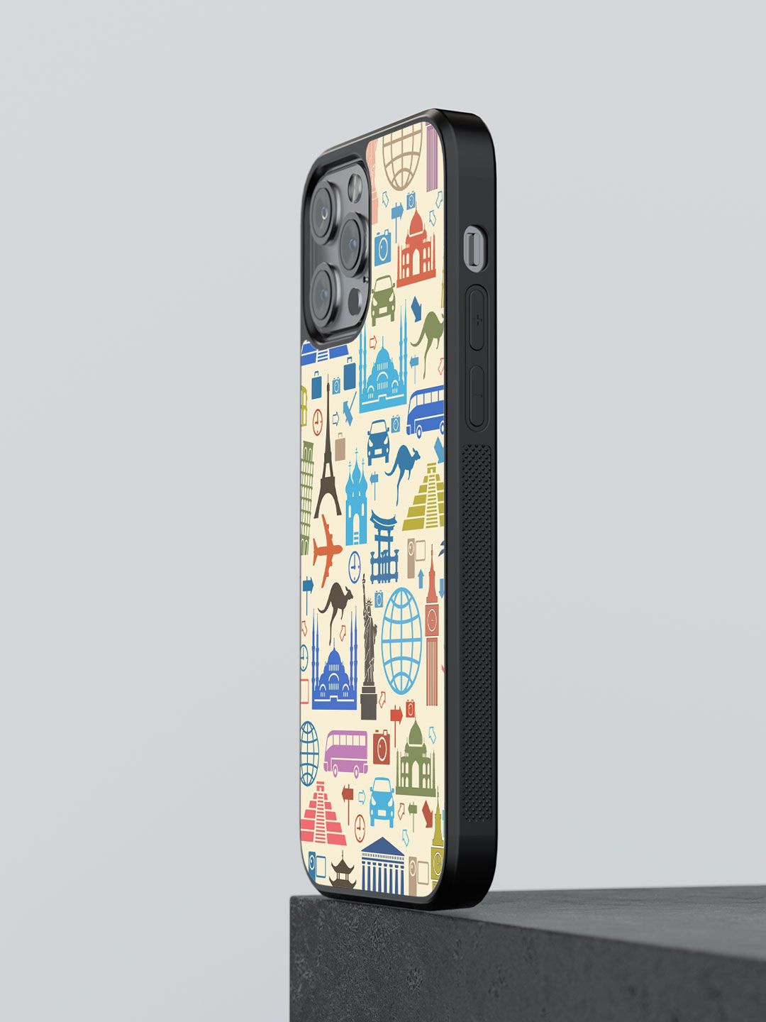 

macmerise Geometric Printed iPhone 13 Pro Max Back Case Mobile Accessories, Cream