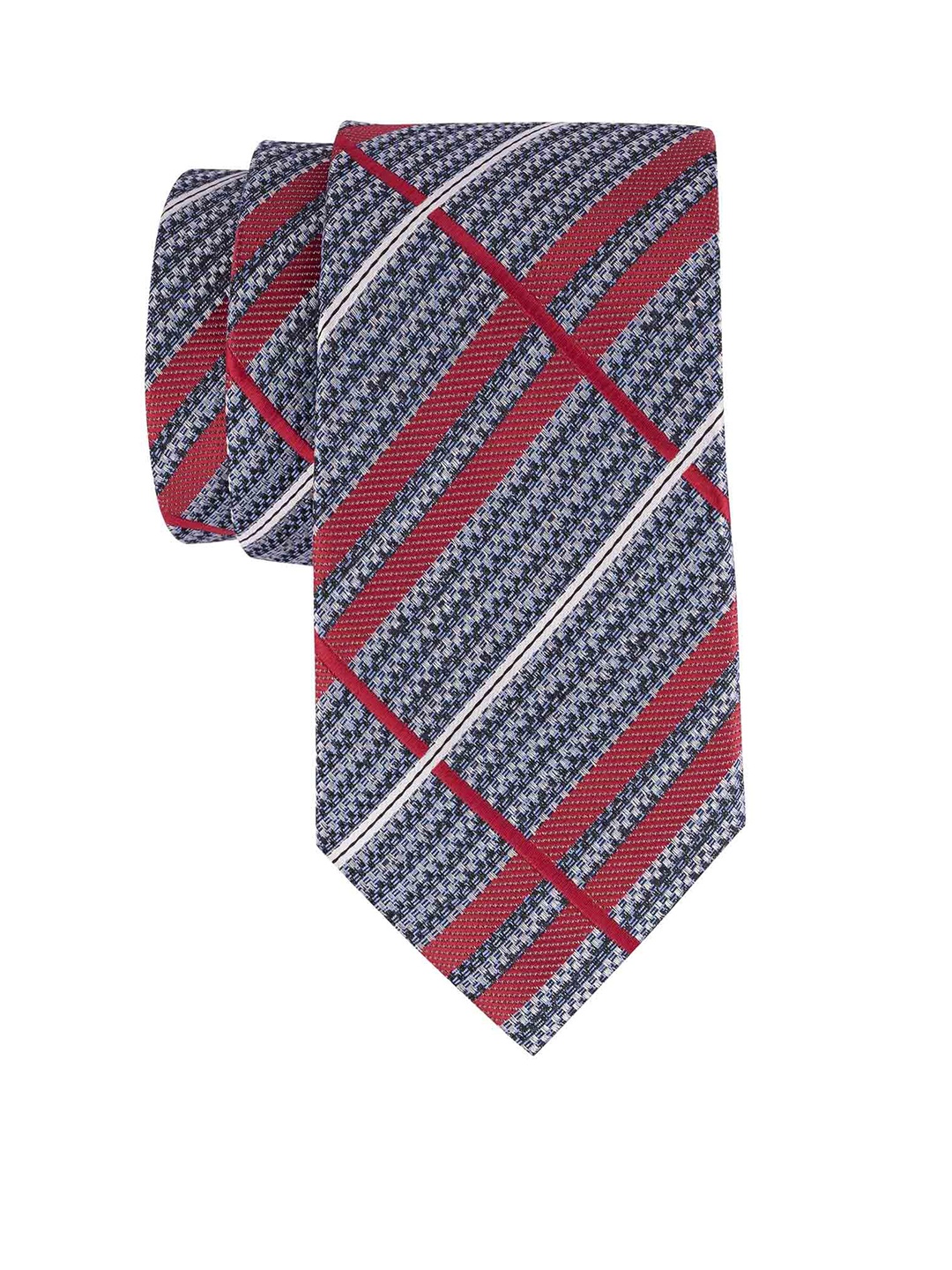 

The Tie Hub Men Woven Design Broad Tie, Grey